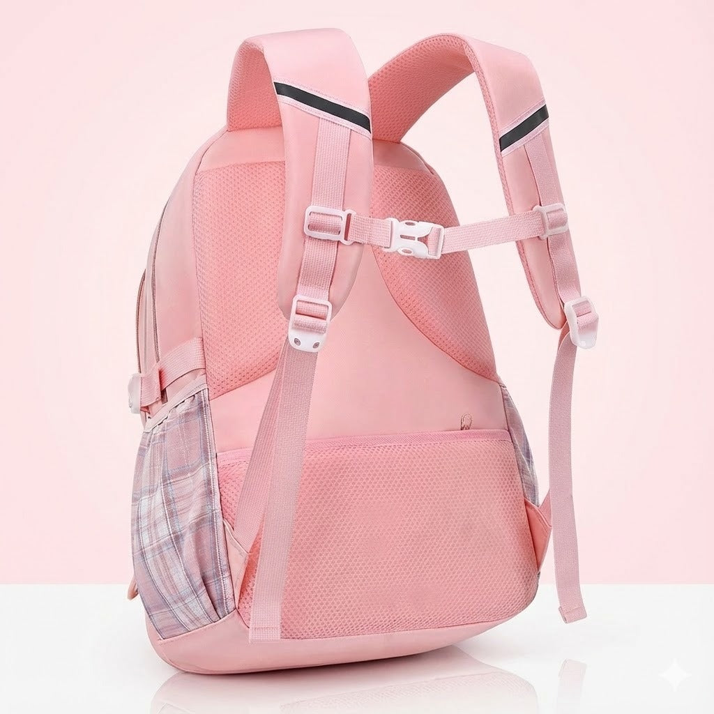 Korean Style Pink Backpack for Teenage Girls
