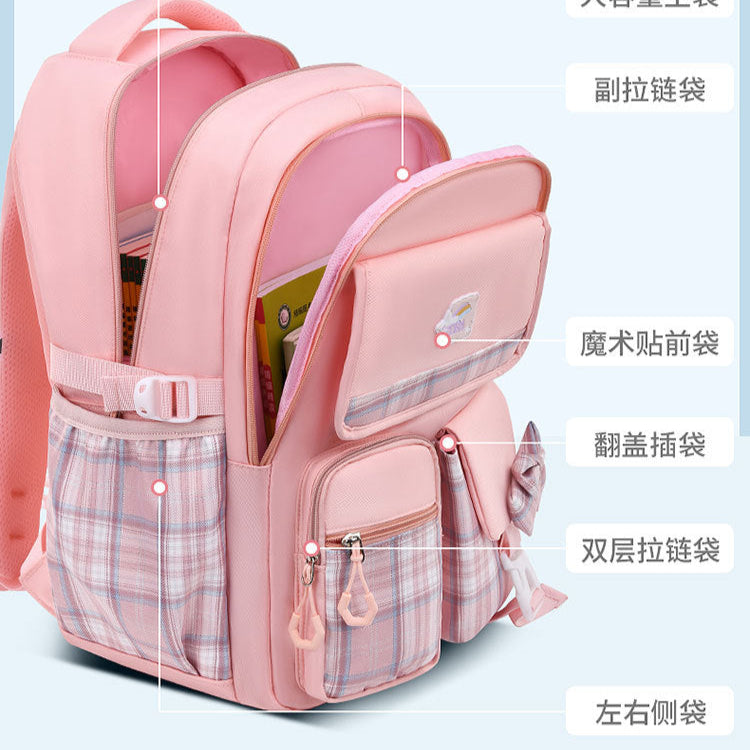 Korean Style Pink Backpack for Teenage Girls