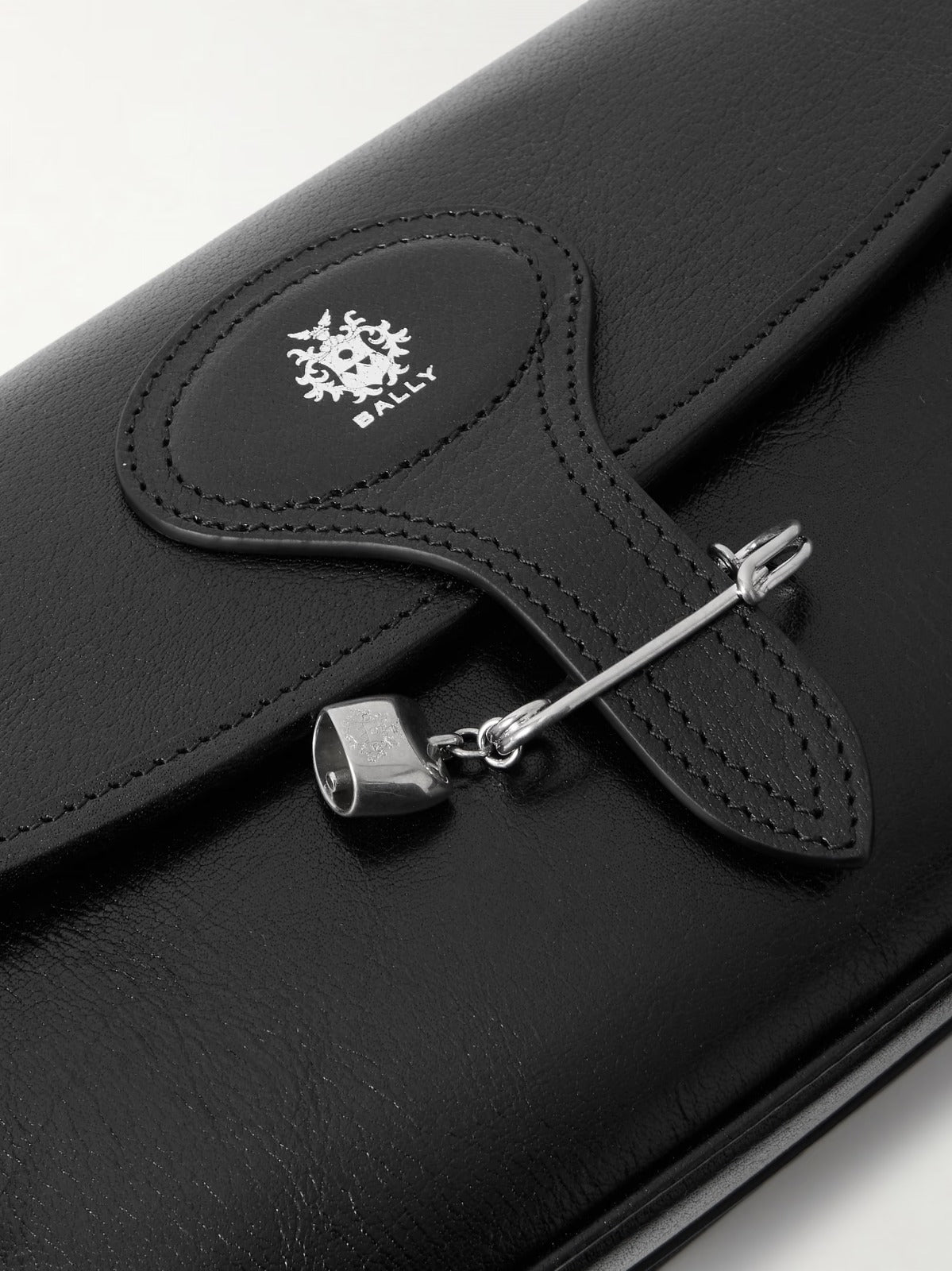 Beckett embellished glossed textured-leather shoulder bag