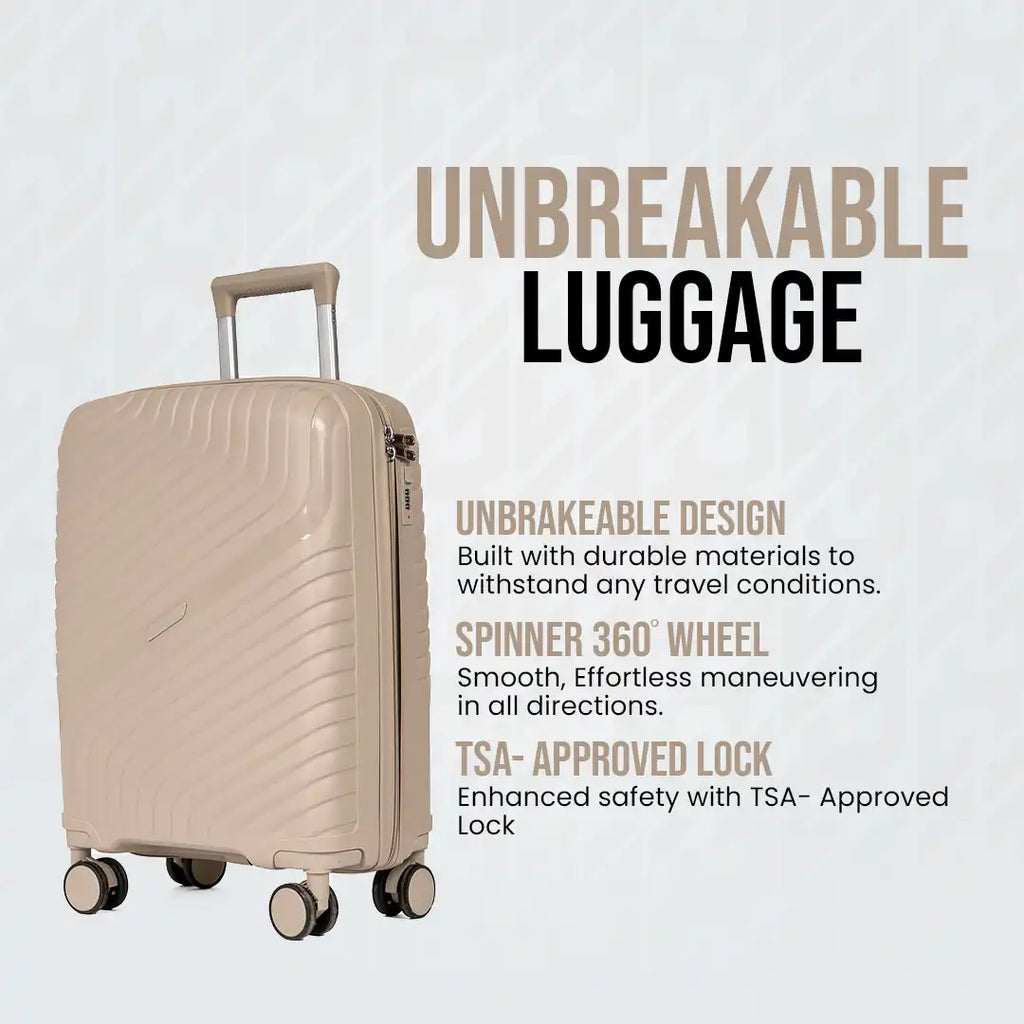 Everest Dune XL005 | Premium Unbreakable 3-Piece Suitcase Set